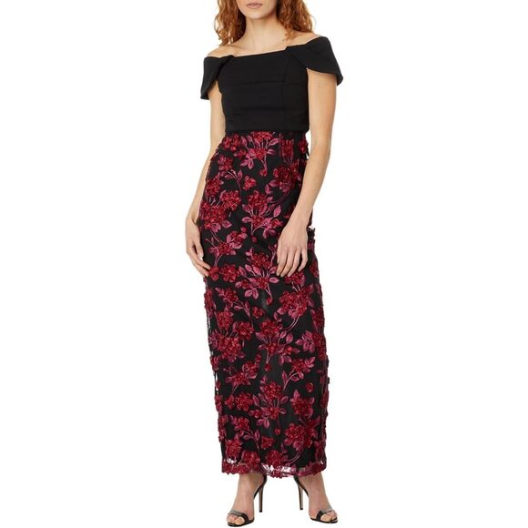 Adrianna Papell Womens Off Shoulder Long Gown 4